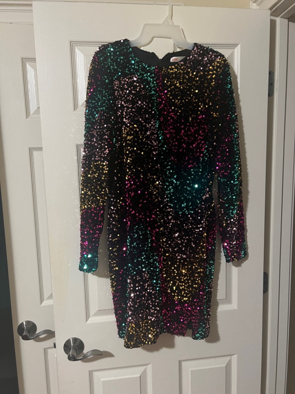 Intempo Kohl’s Multicolor Sequin Long Sleeve Fitted Dress Women XXL
